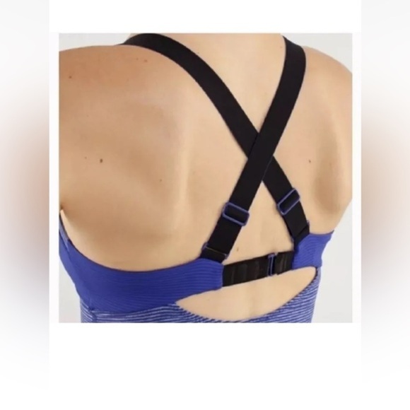 Lululemon Catch me Tank Tonka stripe blue black pigment women’s 8 top - Picture 4 of 16